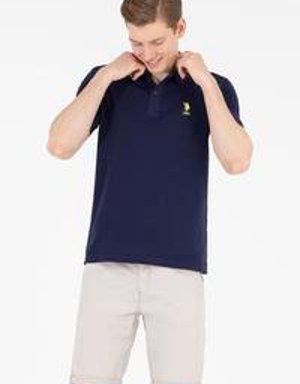 Erkek Lacivert Polo Yaka Basic T-Shirt