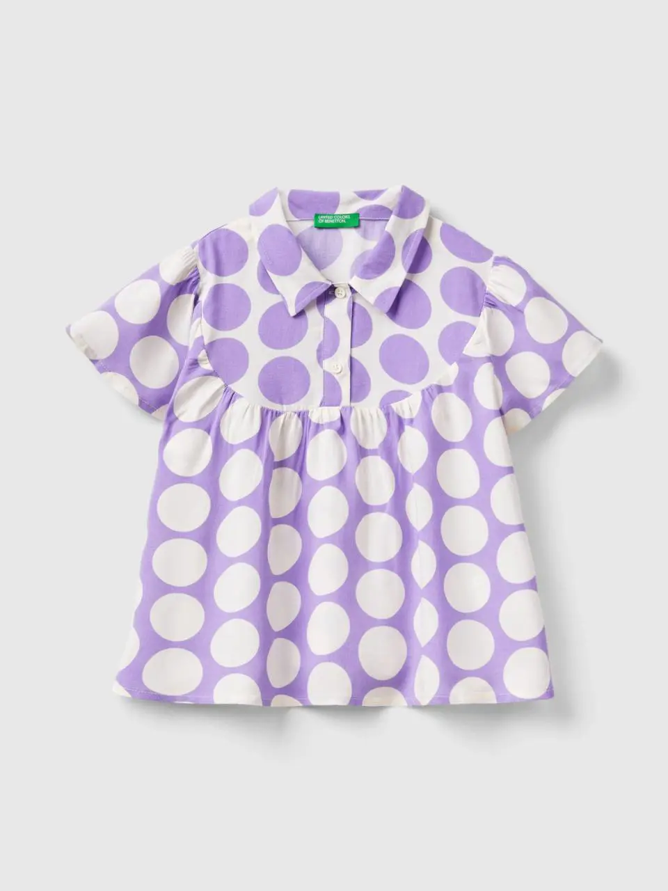 Benetton flowy polka dot blouse. 1