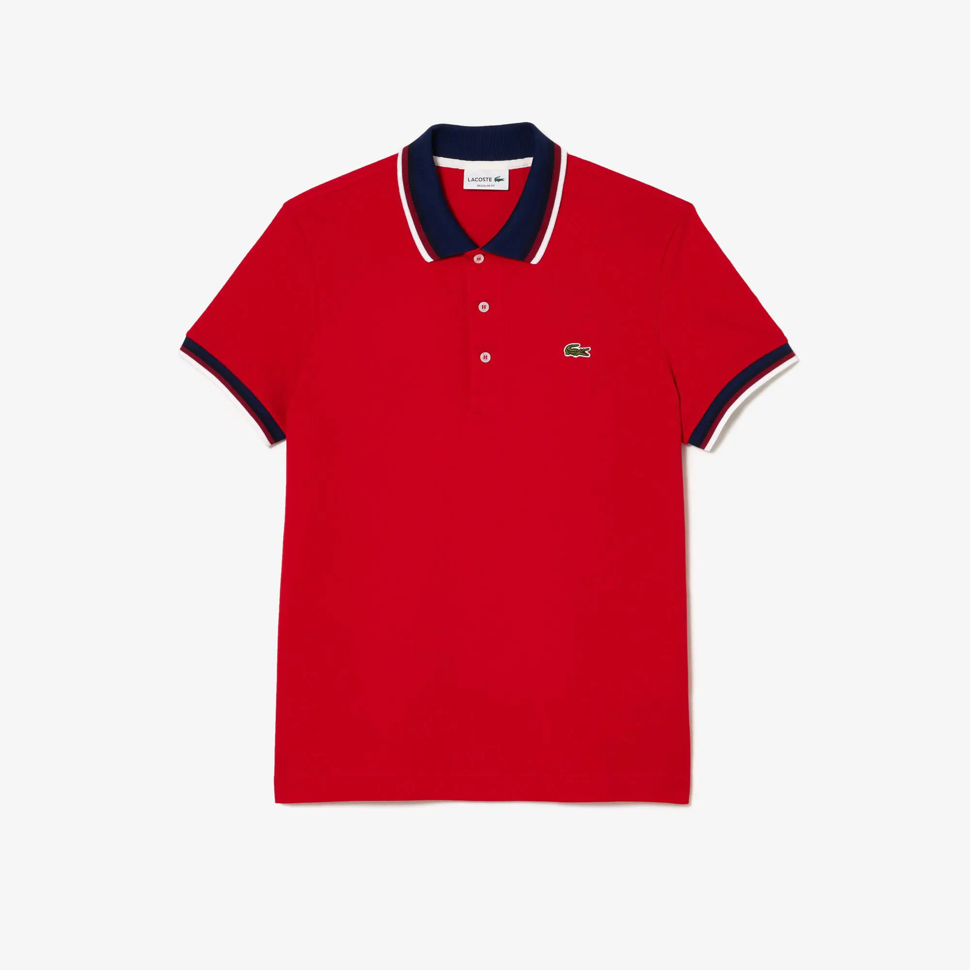 Lacoste Regular Fit Stretch Cotton Piqué Contrast Collar Polo Shirt. 2