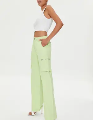 Forever 21 Twill Cargo Pants Pistachio