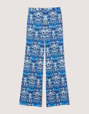 Loose-fit scarf print pants Select a size and