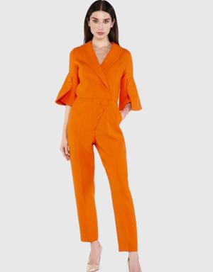 Carrot Ankle Length Orange Jumpsuit