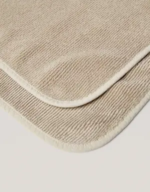 Striped textured cotton rug
