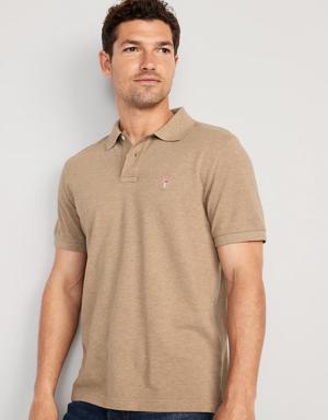 Old Navy Embroidered Classic Fit Pique Polo for Men beige