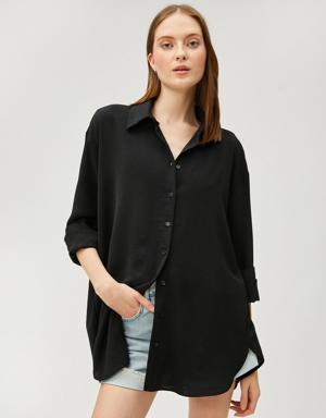 Oversize Basic Gömlek Uzun Kollu