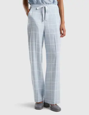 printed trousers with drawstring