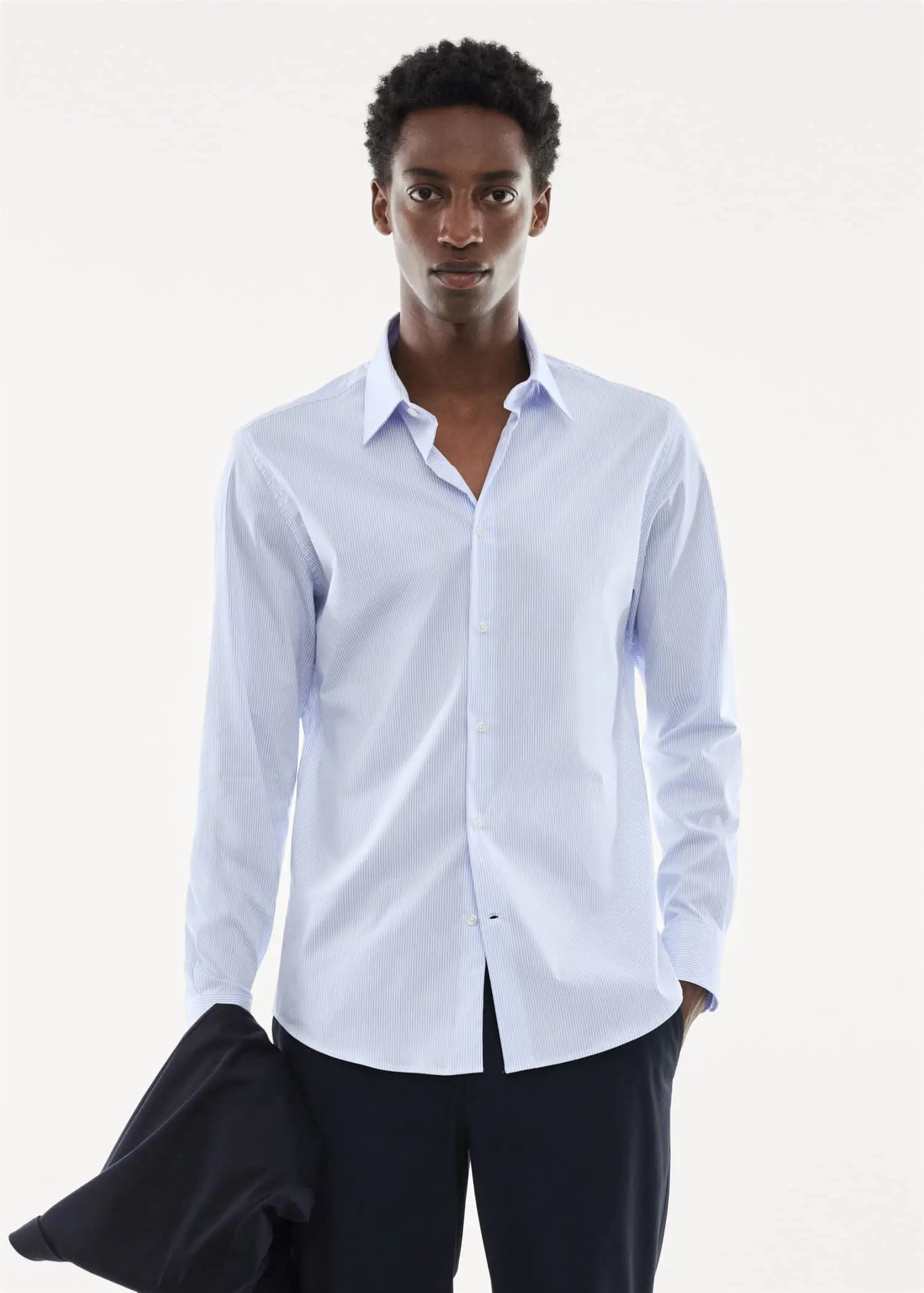 Mango Slim fit stretch cotton suit shirt. 1