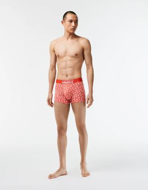 Men’s 3-Pack Lacoste Stretch Cotton Printed Trunks
