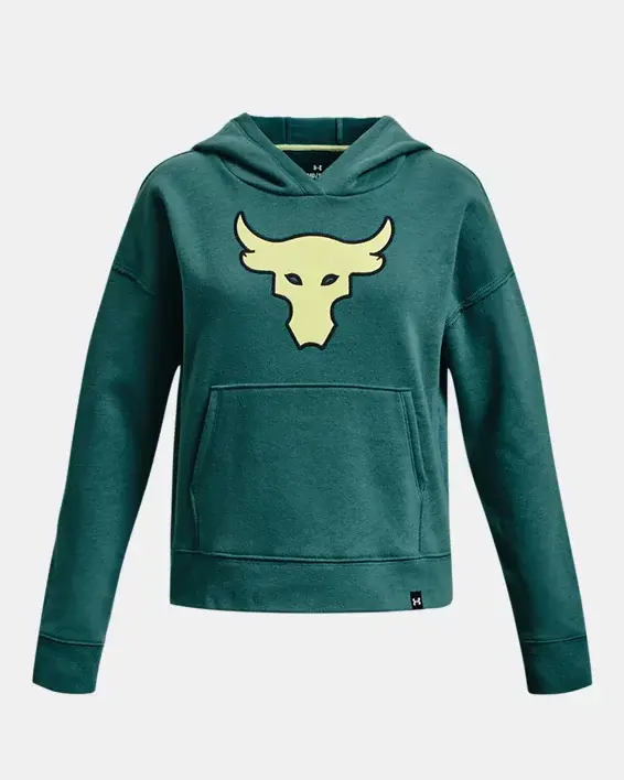 Under Armour Girls' Project Rock Heavyweight Terry Brahma Bull Hoodie. 1