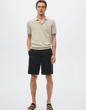 Linen lyocell Bermuda shorts