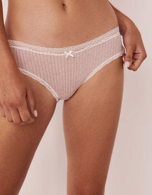 Lace Trim Ribbed Cheeky Panty