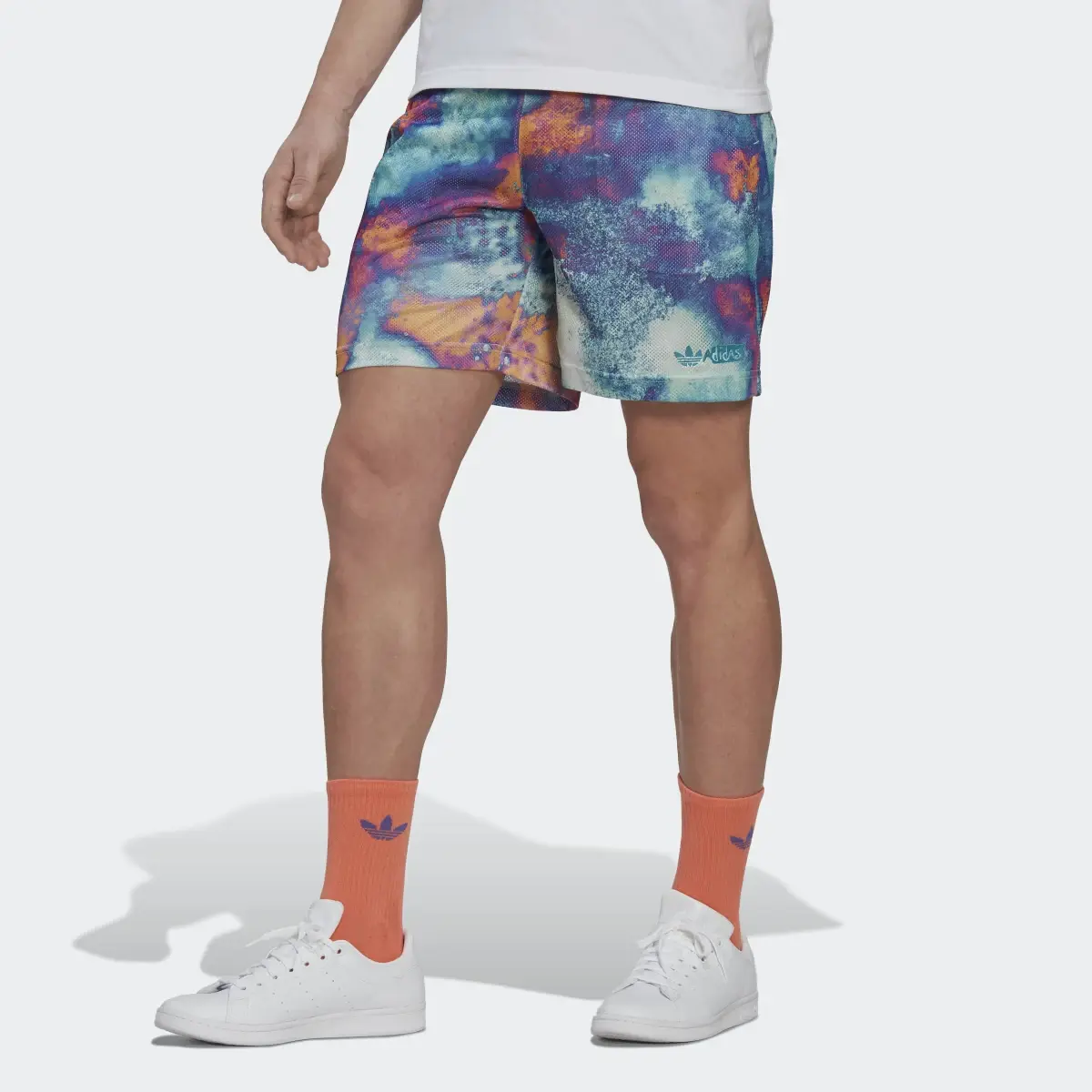 Adidas Allover Print Mesh Shorts. 1