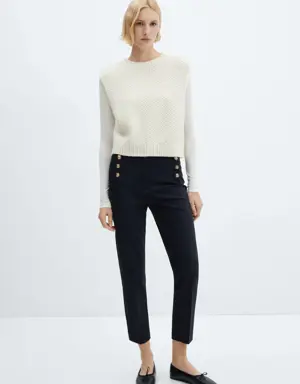 Cropped button pants