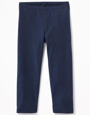 Short Crop Jersey Leggings for Girls blue