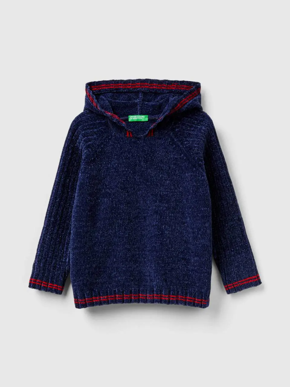 Benetton sweater in chenille with hood. 1