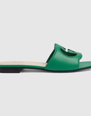 Women's Interlocking G cut-out slide sandal