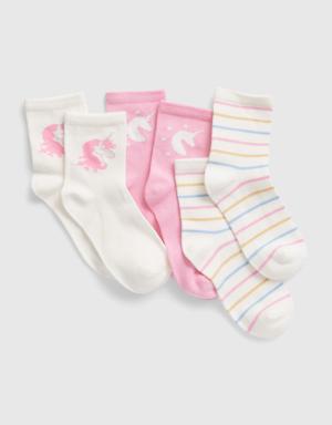Kids Unicorn Crew Socks (3-Pack) multi