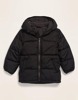 Unisex Frost-Free Hooded Puffer Jacket for Toddler black