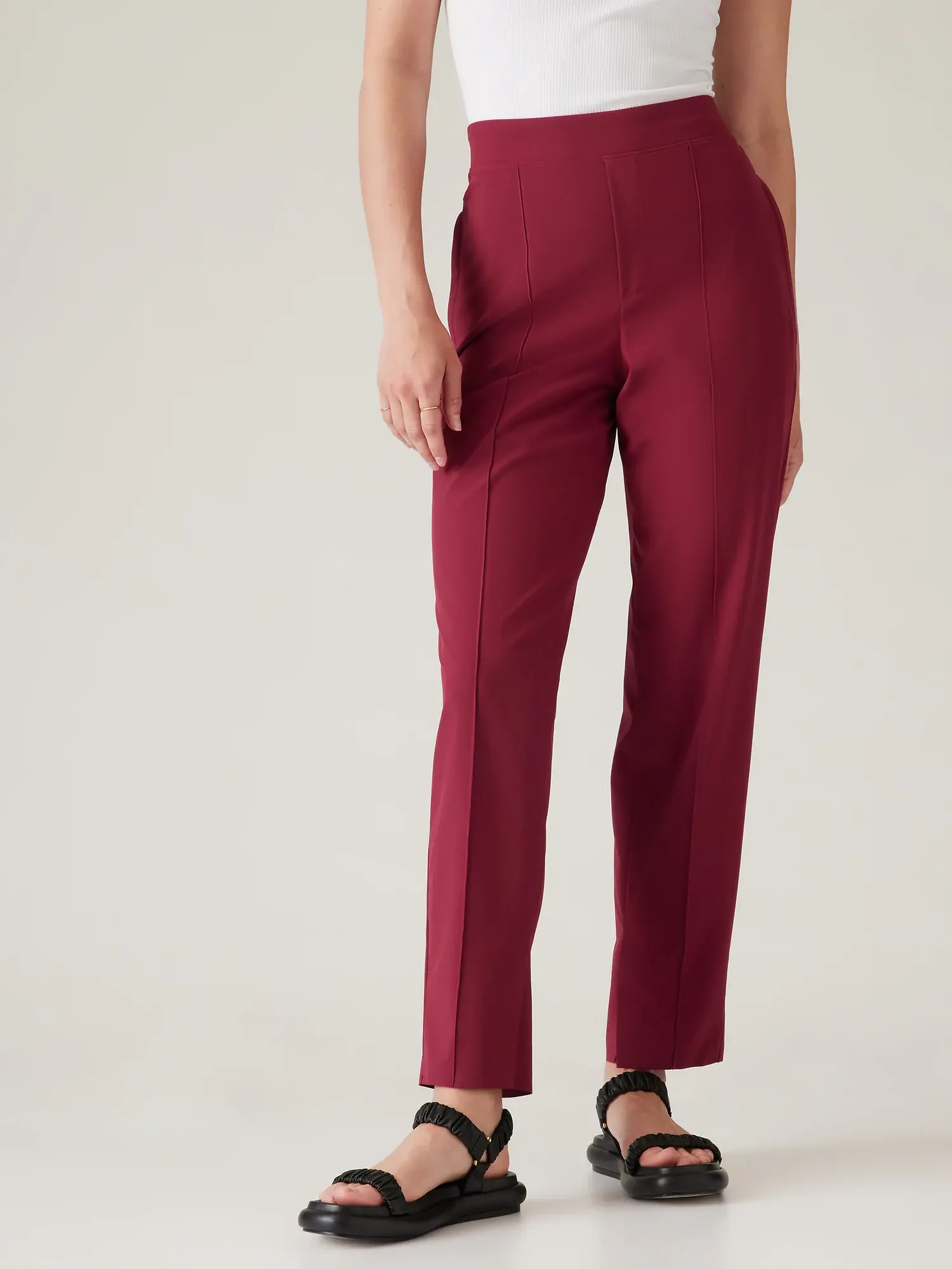 Athleta Brooklyn Heights High Rise Pant red. 1