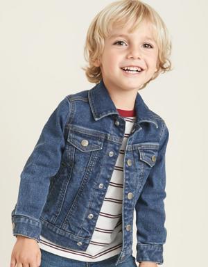 Built-In Flex Jean Jacket for Toddler Boys blue