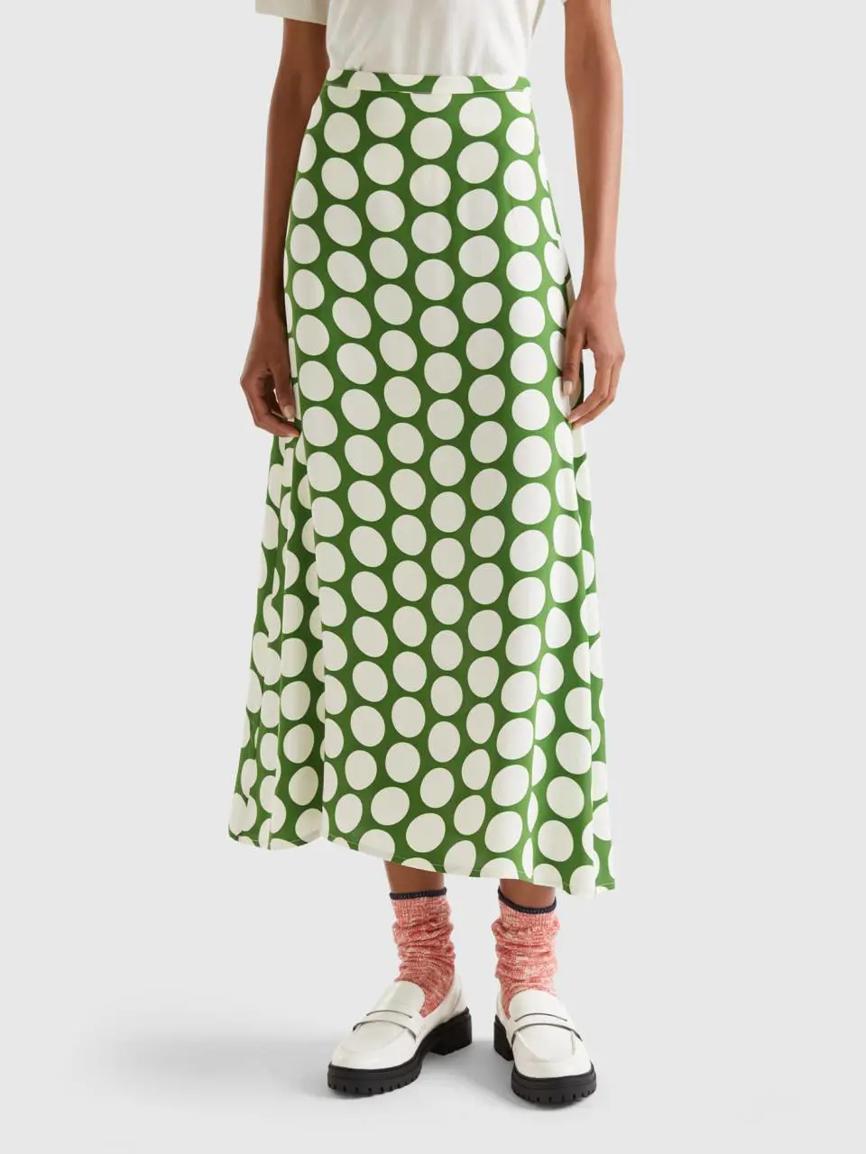 Benetton polka dot satin skirt. 1