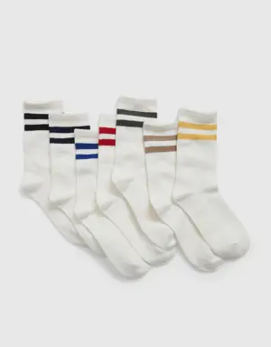 Kids Stripe Crew Socks (7-Pack) multi