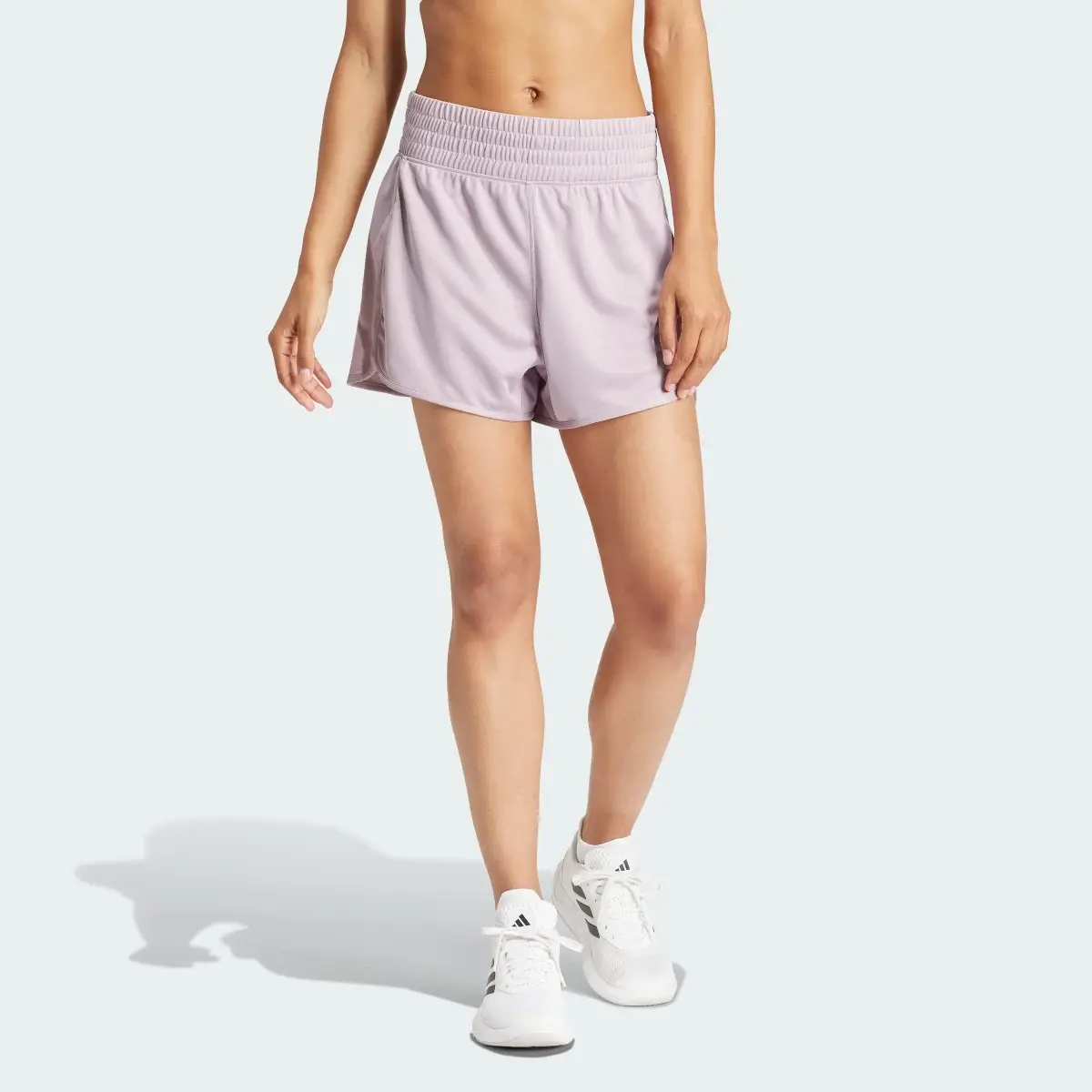 Adidas Pacer Essentials Knit High-Rise Shorts. 1