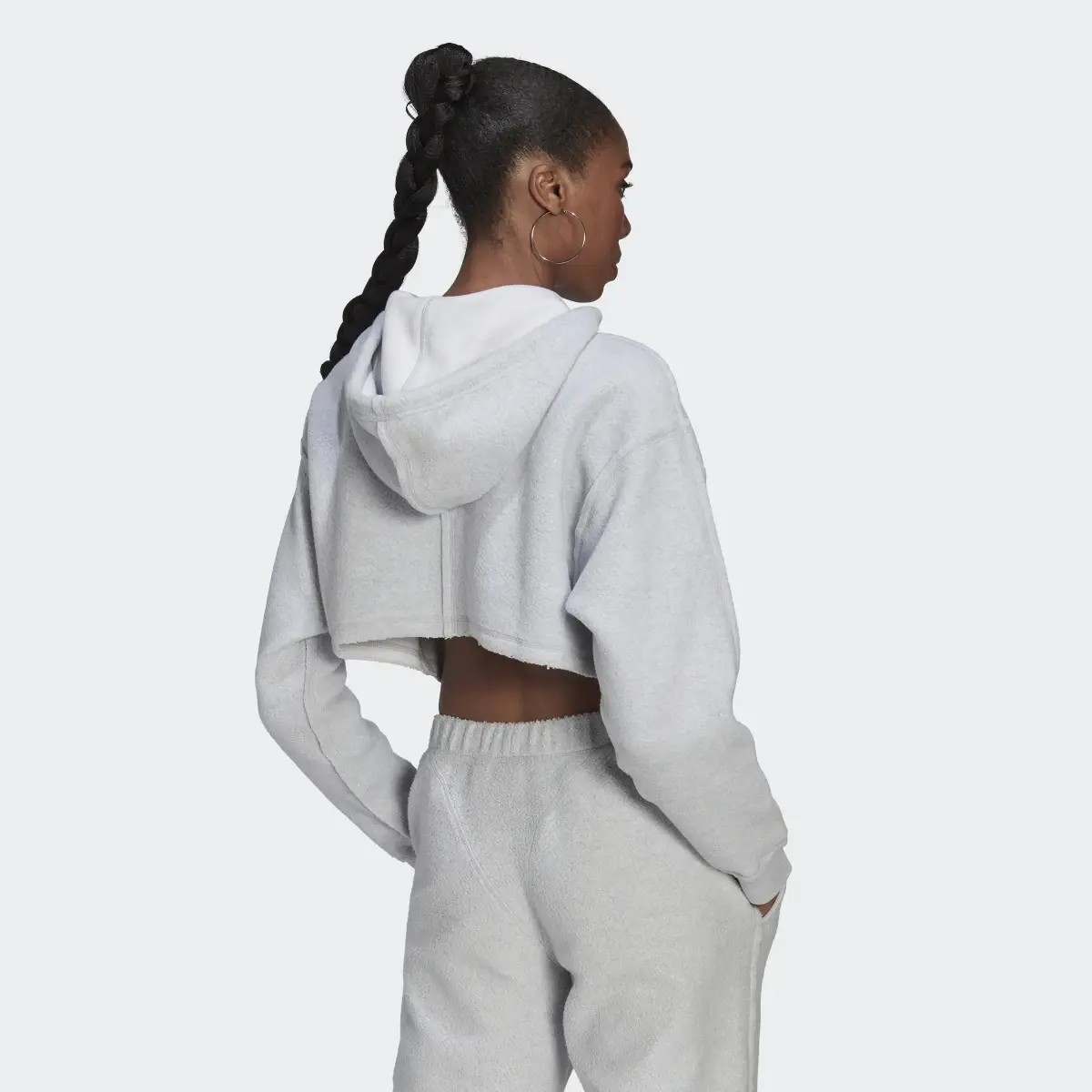 Adidas Crop Full-Zip Loungewear Hoodie. 2