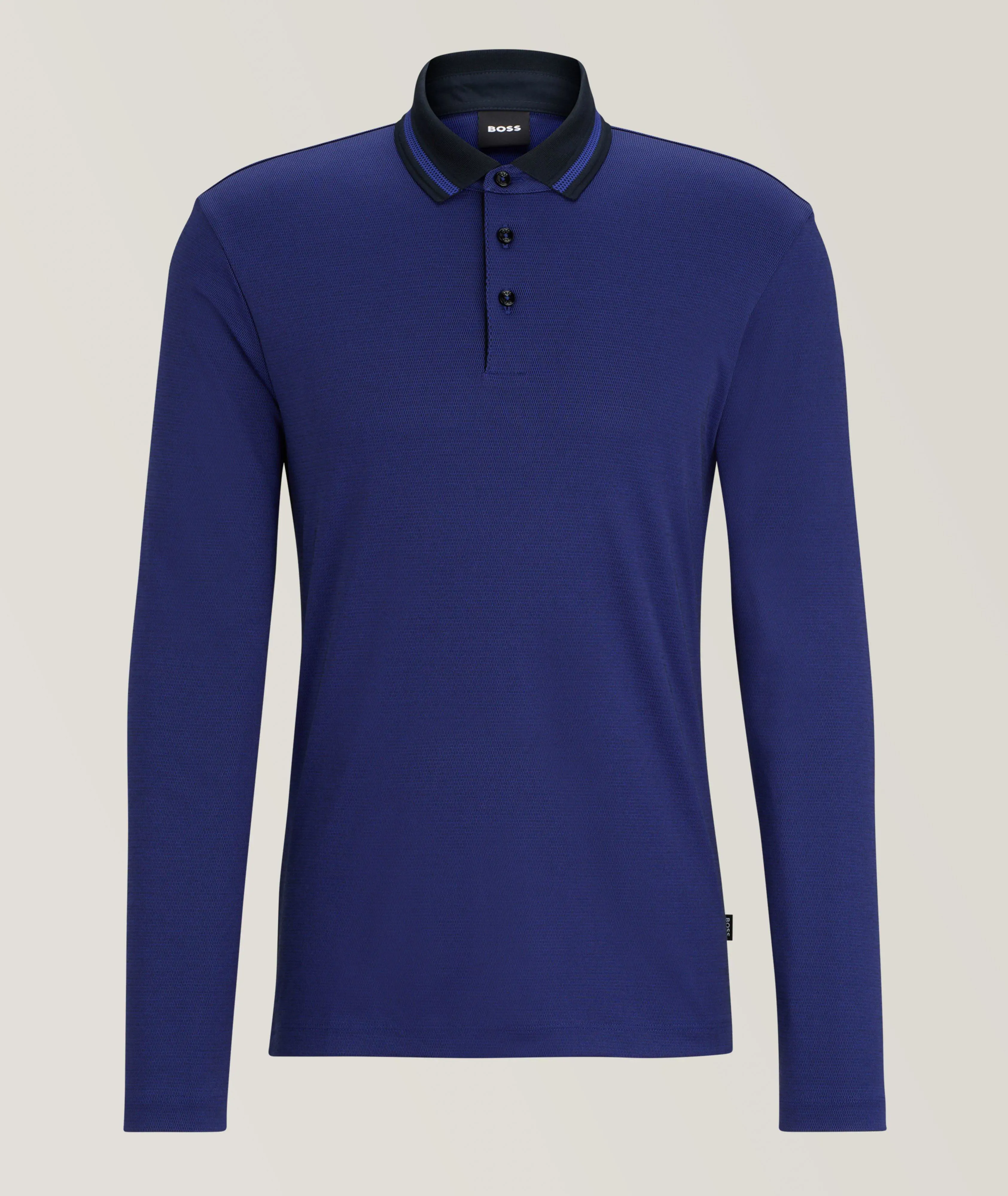 Harry Rosen Pleins Long-Sleeve Cotton-Blend Polo. 1