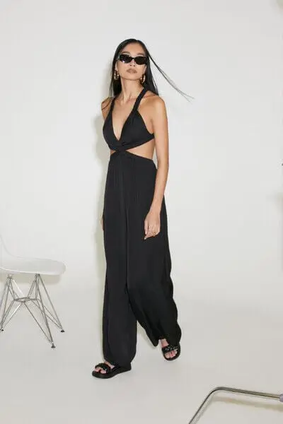 Forever 21 Forever 21 Plunging Cutout Jumpsuit Black. 1