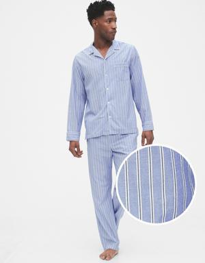 Adult Poplin Pajama Set blue