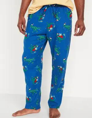 Printed Flannel Pajama Pants for Men multi