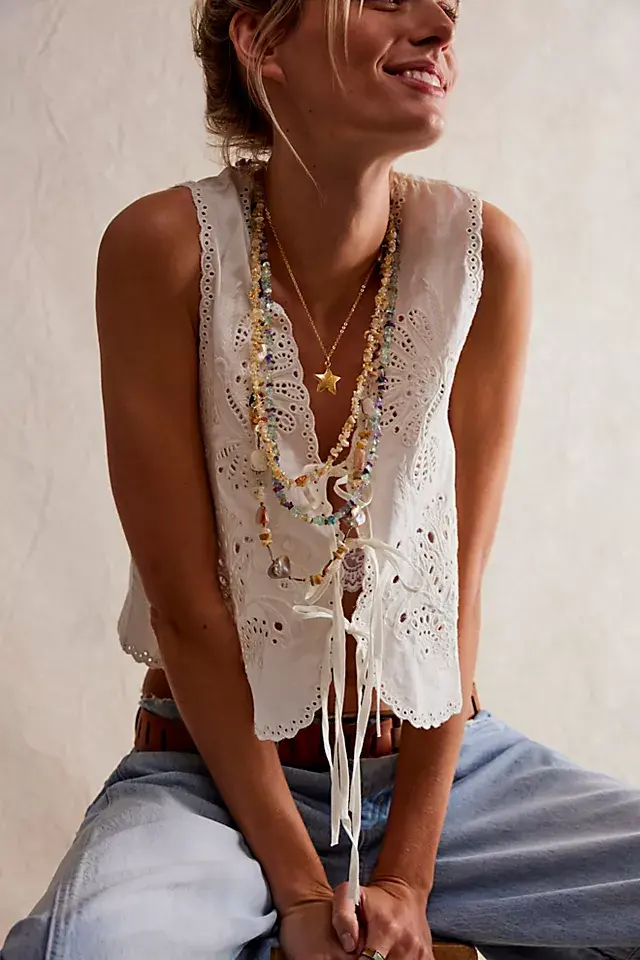 Free People Single Strand Beaded Necklace. 1