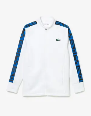 Sweatshirt zippé homme Tennis Lacoste SPORT avec bandes imprimées