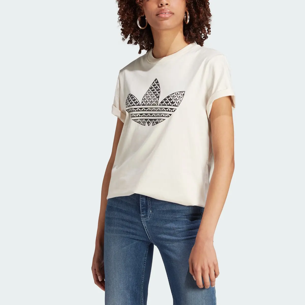 Adidas Trefoil Monogram Infill T-Shirt. 1