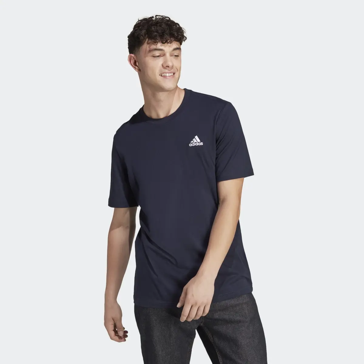 Adidas Essentials Single Jersey Embroidered Small Logo T-Shirt. 2