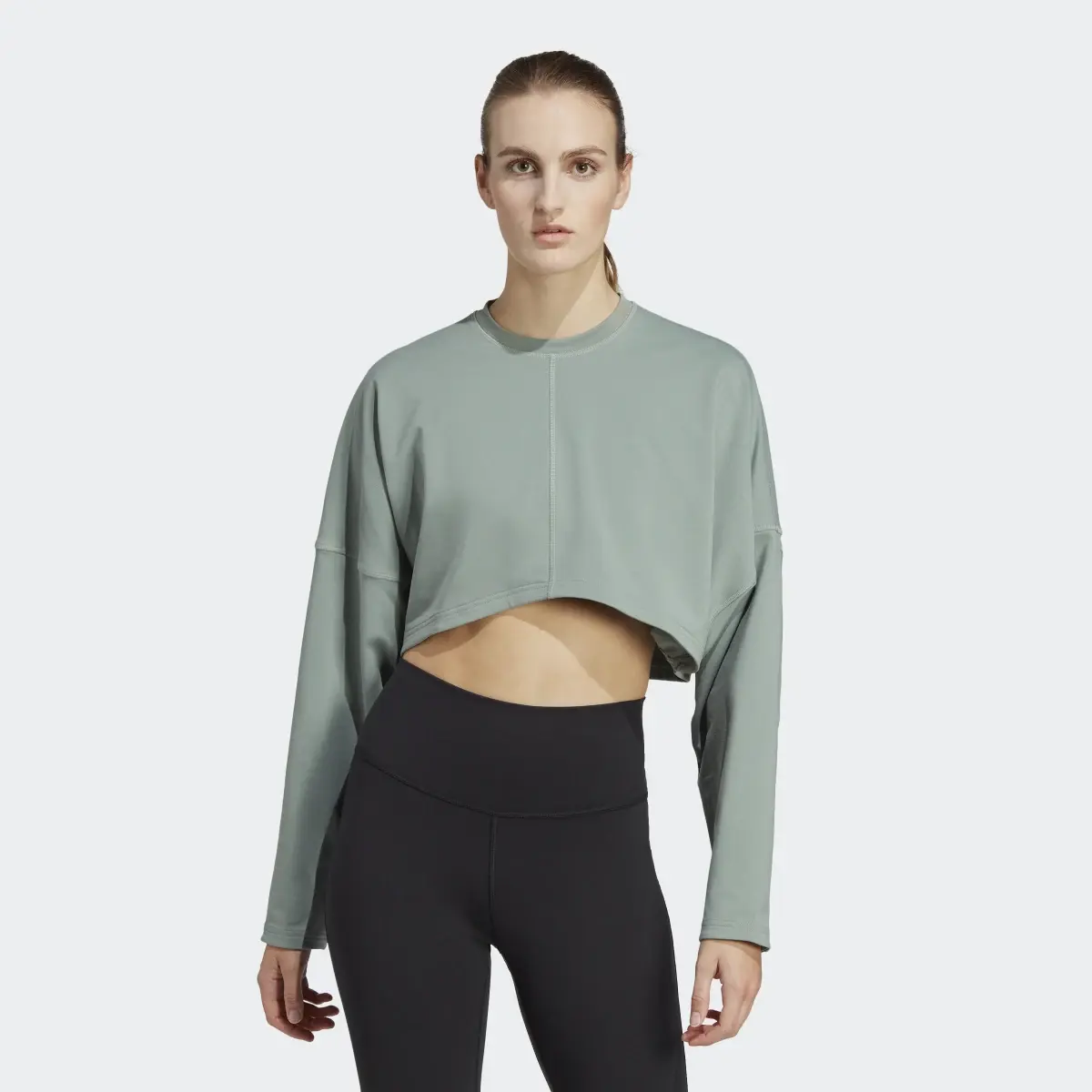 Adidas Yoga Studio Crop Sweatshirt. 2