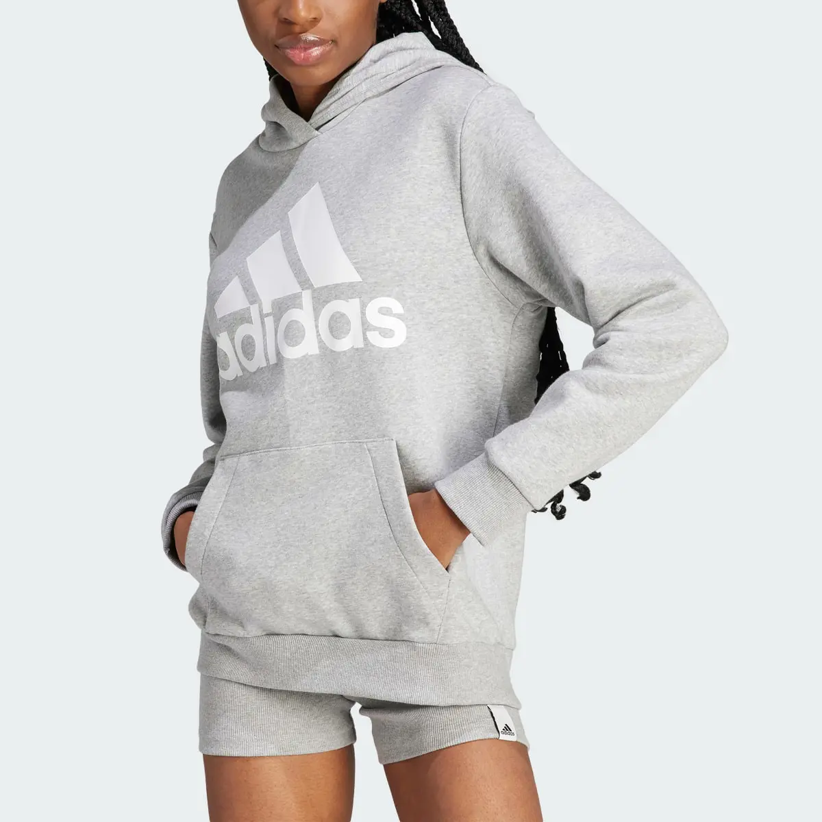 Adidas Sweat-shirt à capuche en molleton à logo Essentials Boyfriend. 1