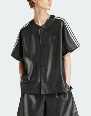 Faux Leather Adicolor 3-Stripes Baseball Shirt