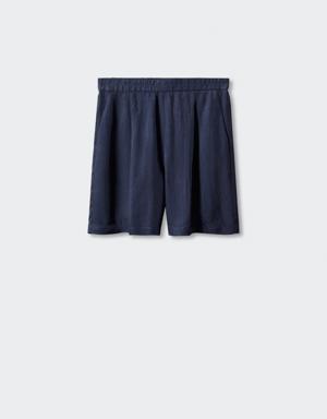 Elastic waist Bermuda shorts