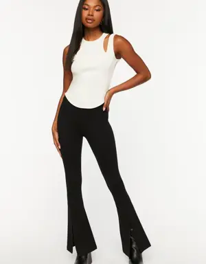 Forever 21 Split Hem Flare Pants Black