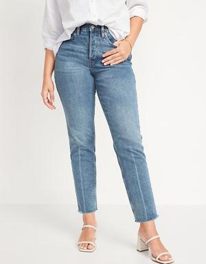 Extra High-Waisted Sky-Hi Wide-Leg Cut-Off Jeans for Women