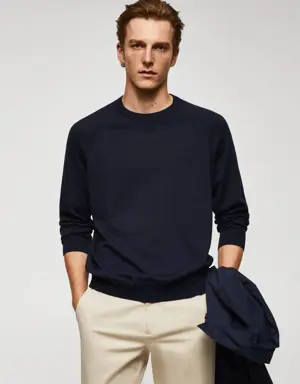 Fine-knit cotton sweater