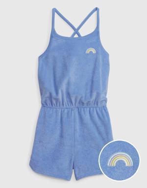 Toddler Towel Terry Romper blue