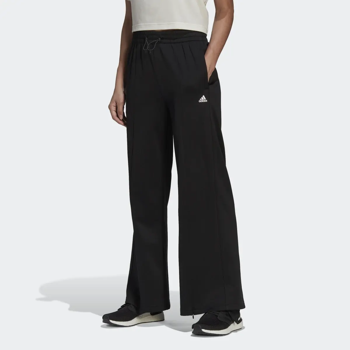 Adidas AEROREADY Wide-Leg High-Rise Pants. 1