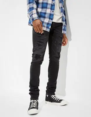 American Eagle AirFlex+ Patched Stacked Skinny Jean. 1