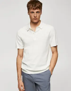 Fine-knit polo shirt