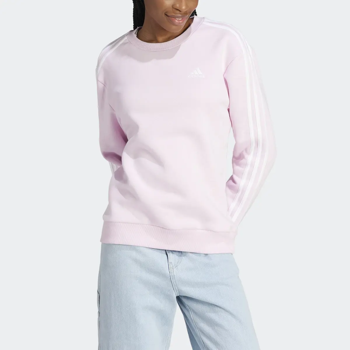 Adidas Essentials 3-Stripes Fleece Sweatshirt. 1