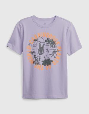 Kids Organic Cotton Graphic T-Shirt purple
