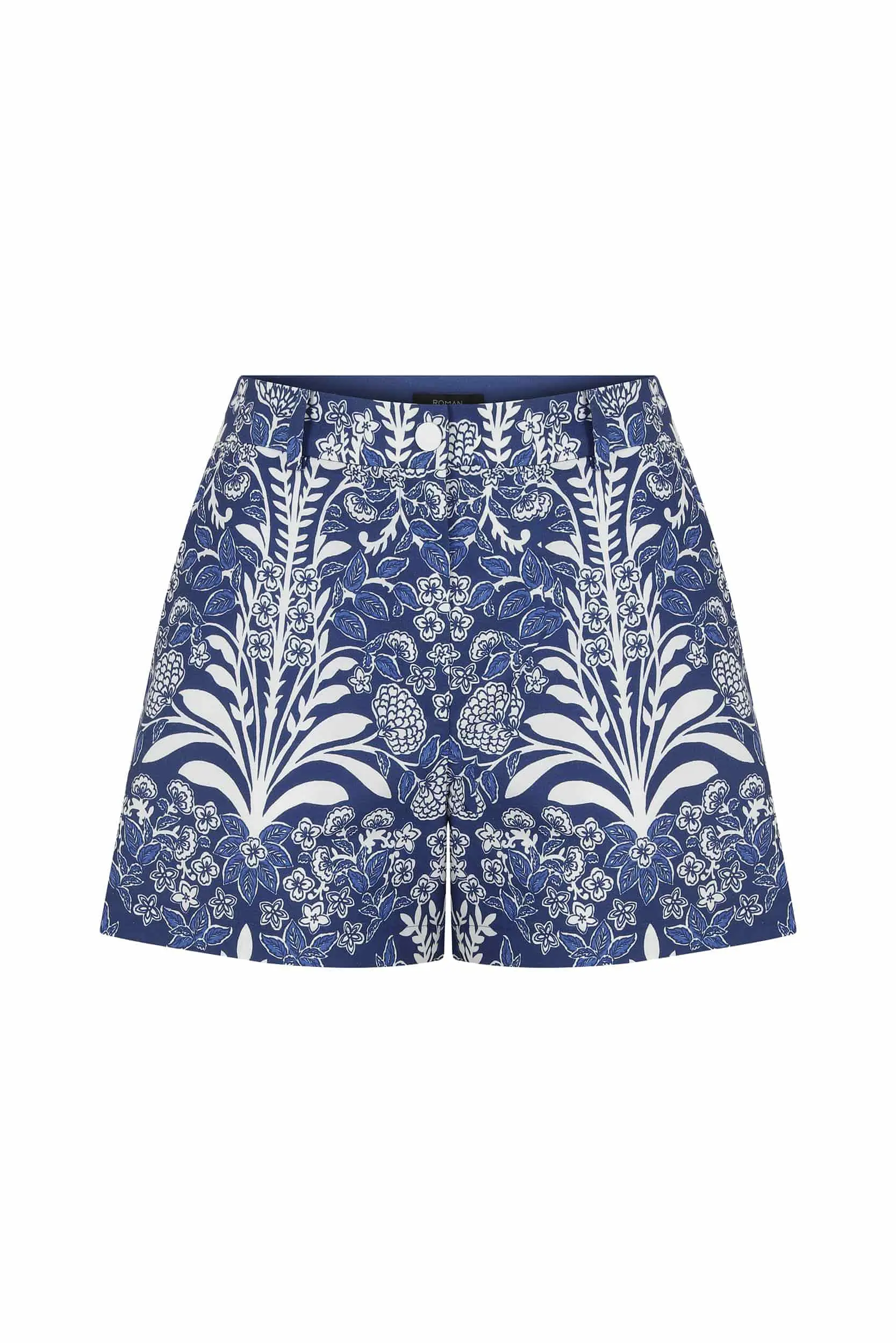 Roman Blue White Floral Shorts - 2 / Original. 1